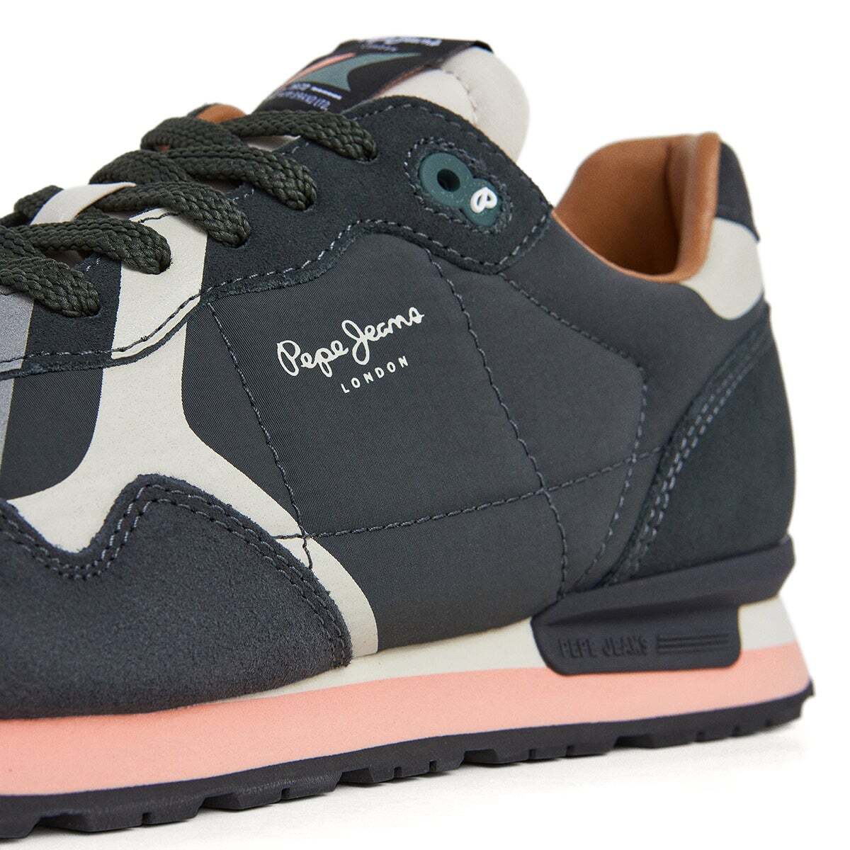 Baskets Combinées Avec Détails En Daim- Brit noir, PEPE JEANS