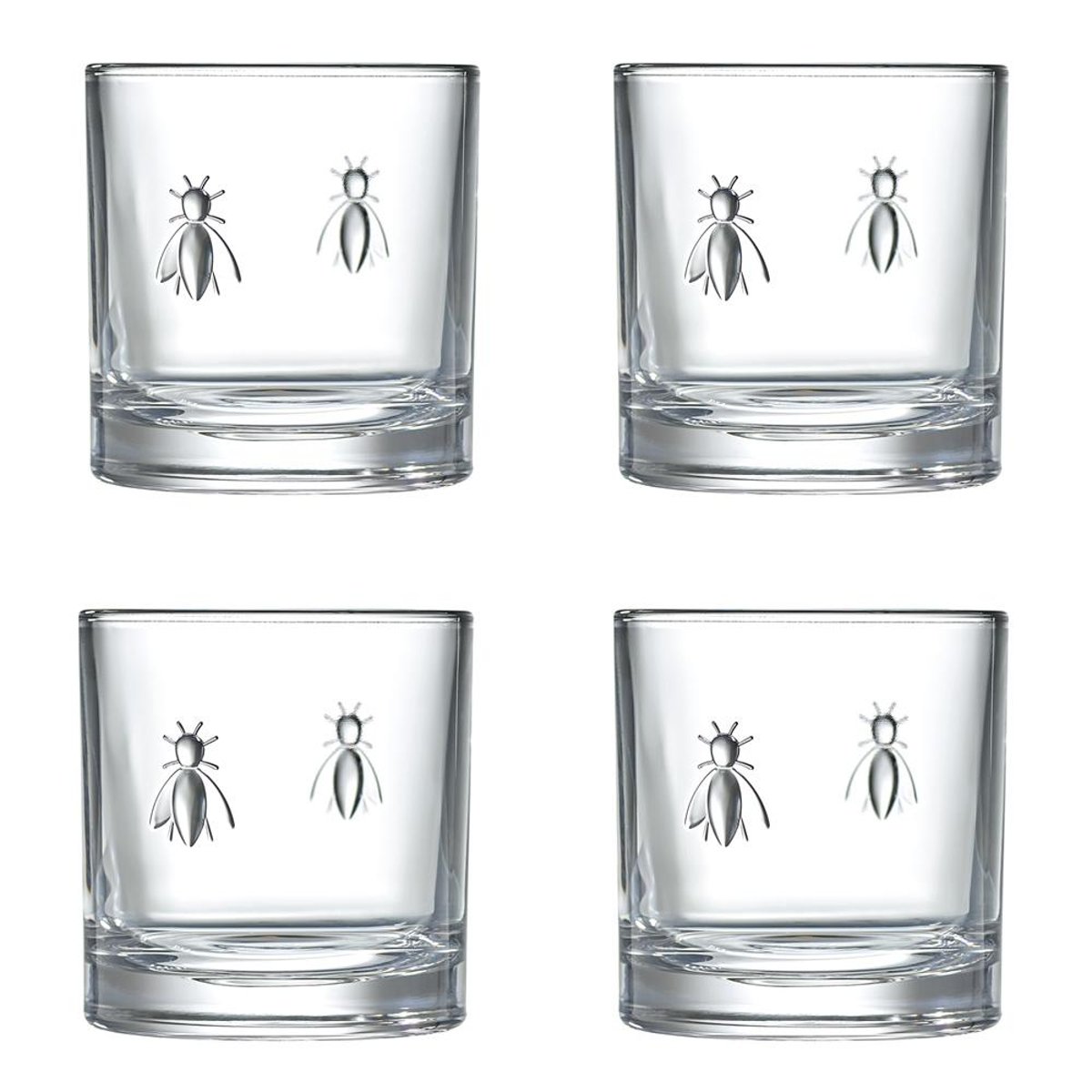 Boite de 4 verres à whisky Abeille 32 cl - ABEILLE transparent / cristal, LA ROCHERE