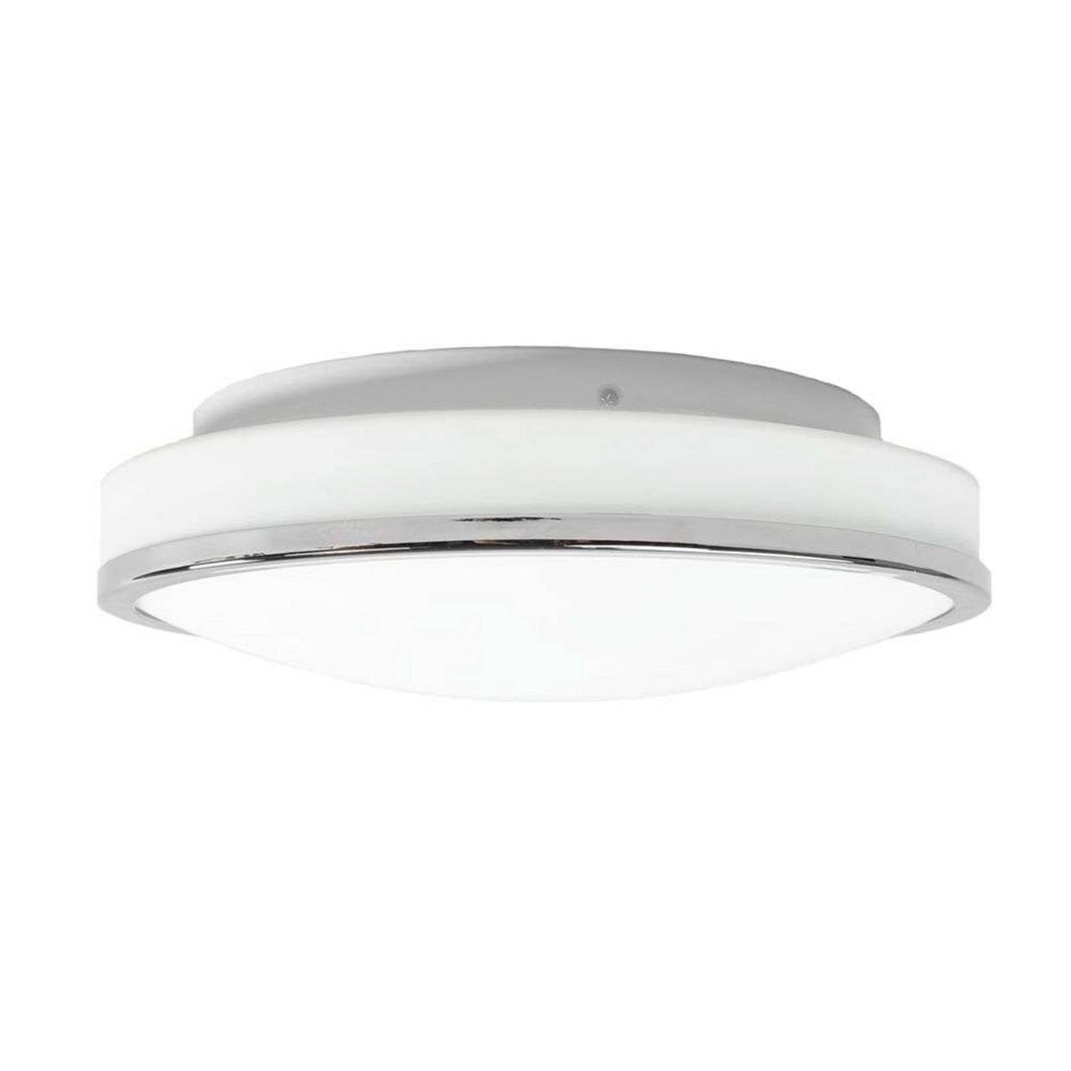 Plafonnier en verre moderneLED, Lyss blanc, chrome, LINDBY