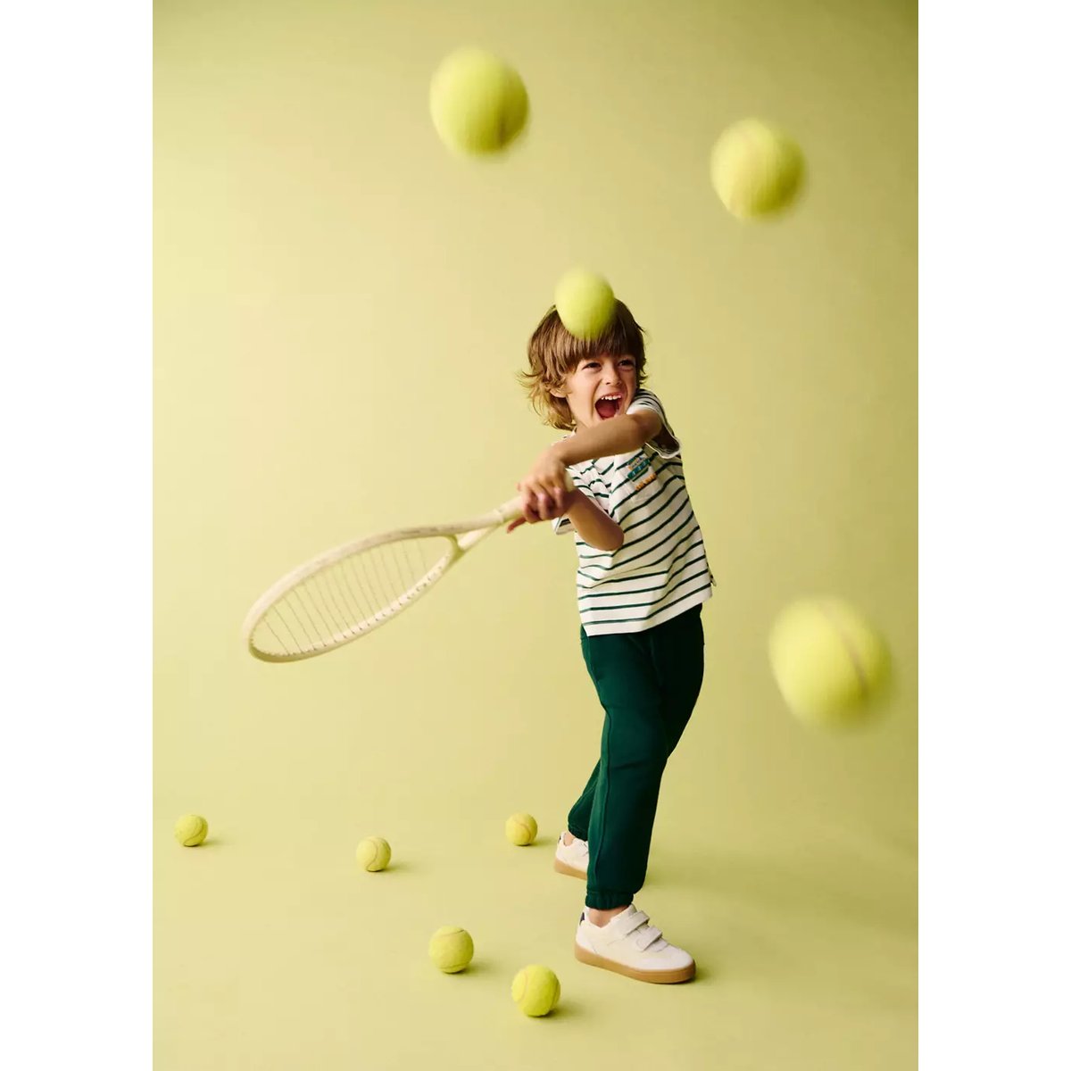 T-shirt 100 % coton rayures blanc cassé, MANGO BABY