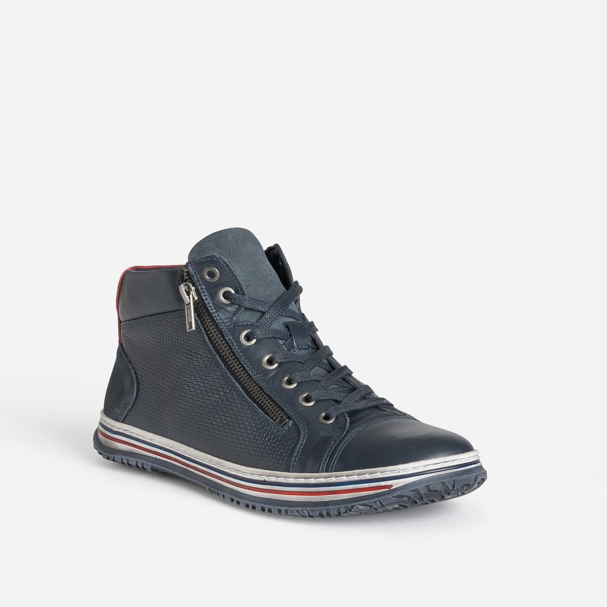 Basket en cuir DJONI marine, ERAM