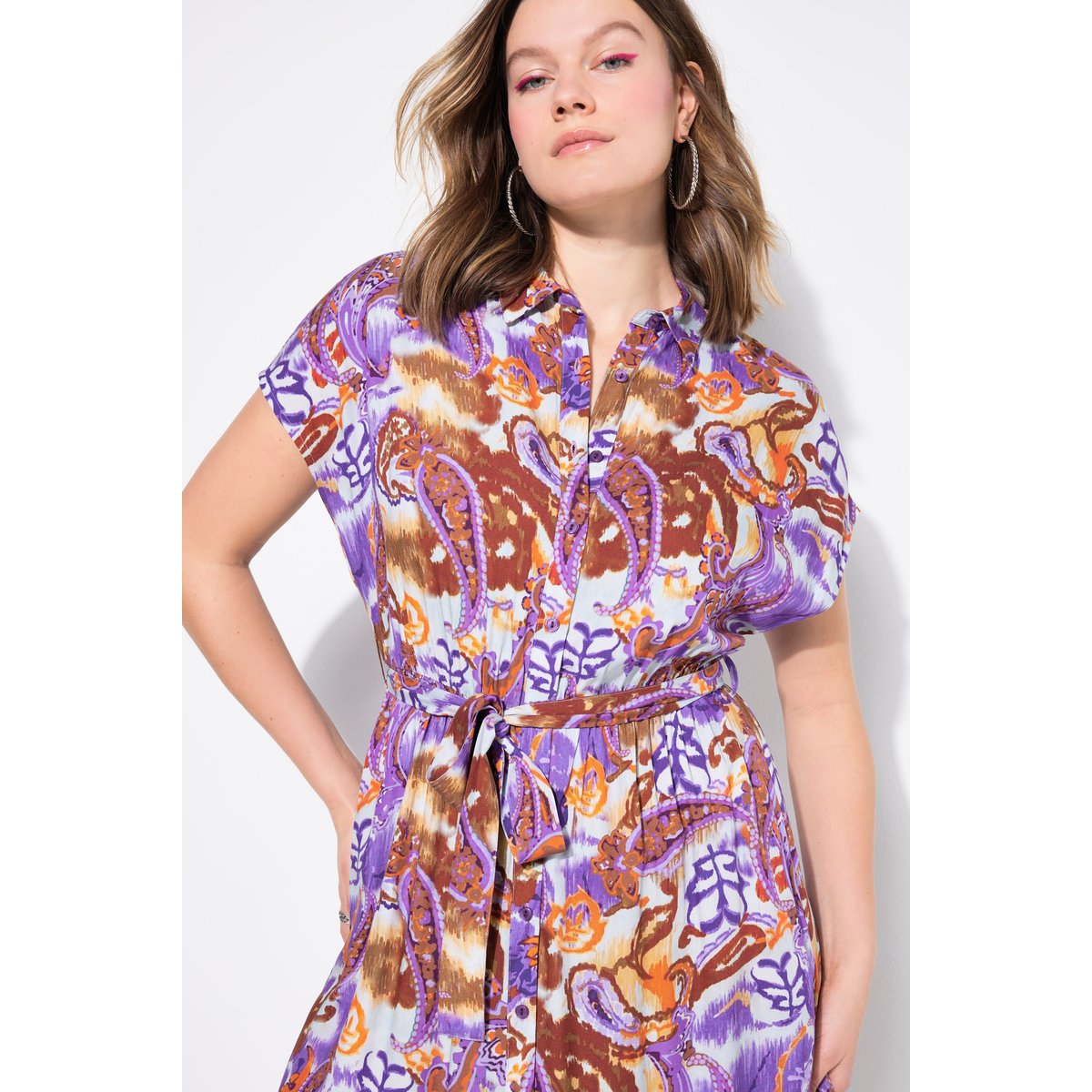 Robe maxi oversize, imprimé cachemire violet, STUDIO UNTOLD