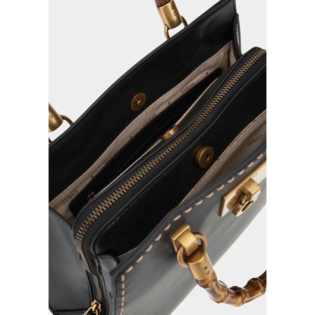 Sac À Main Stephi Anses Bambou noir, GUESS