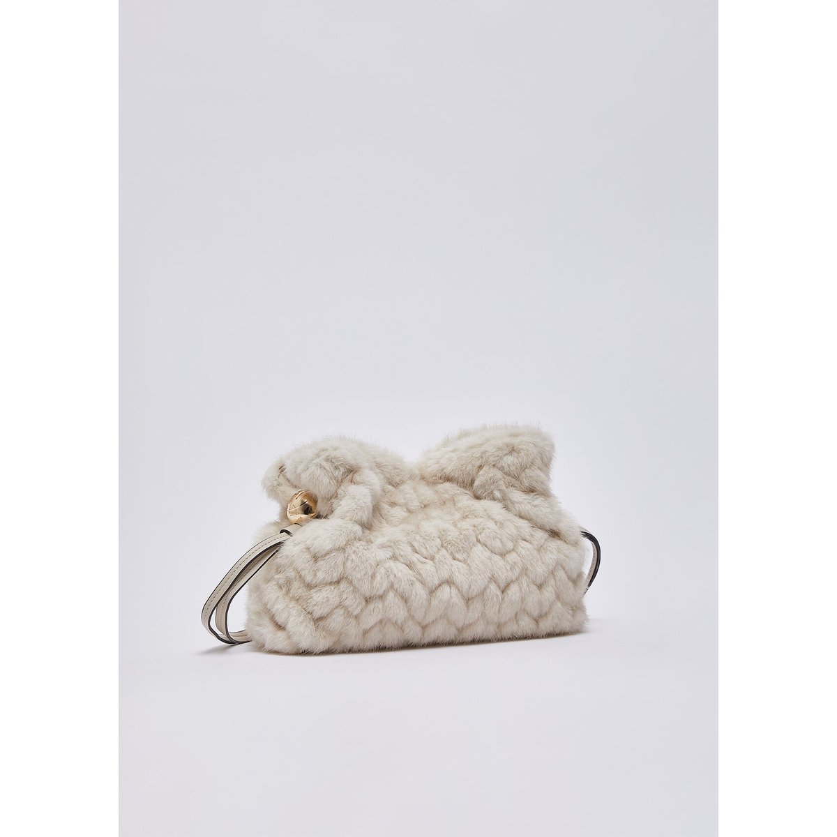 Petit Sac Riccy en imitation fourrure crème, LIU JO