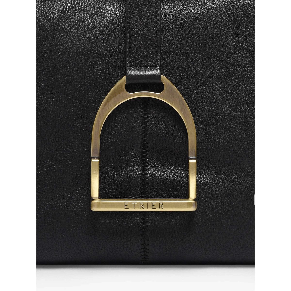 Sac porté épaule M Etalon cuir noir, ETRIER
