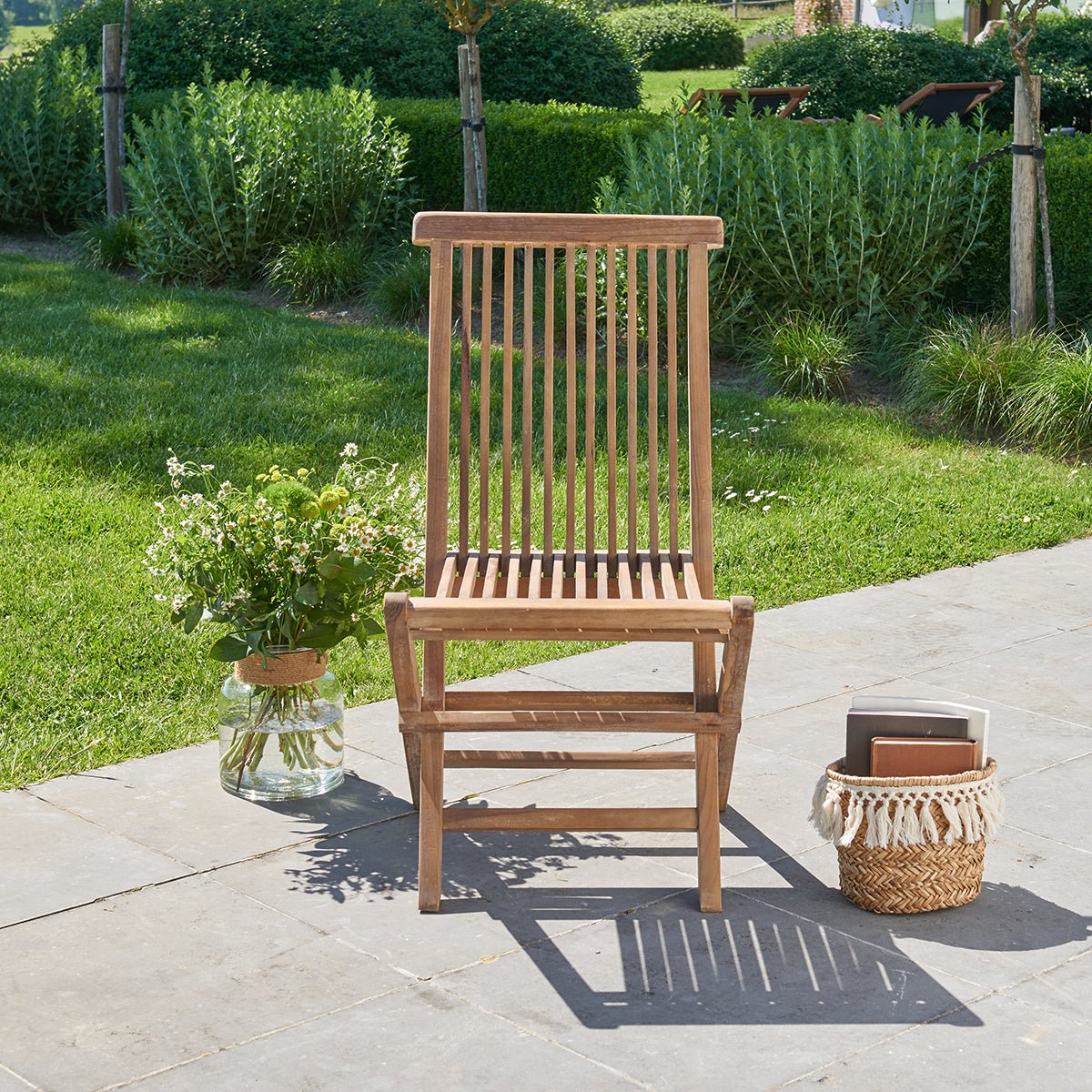 Chaise de jardin en teck huilé pliante BALI marron, BERAH GETAH