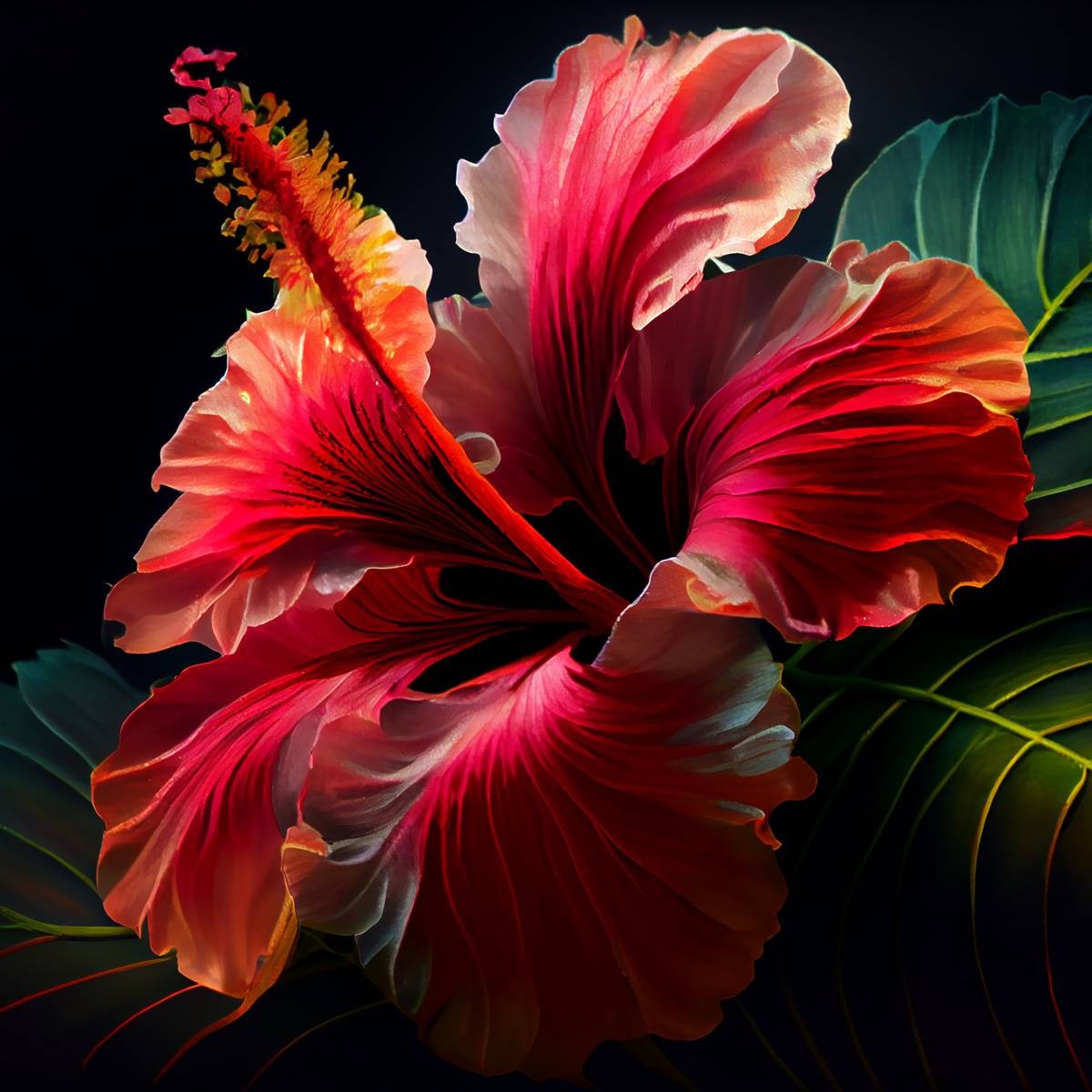 Tableau Mural Hibiscus FLEUR tableau en verre, CEANOTHE