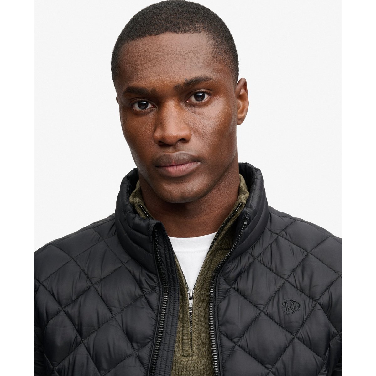 Veste Fuji Diamond Quilt coupe ajustée noir de jais, SUPERDRY