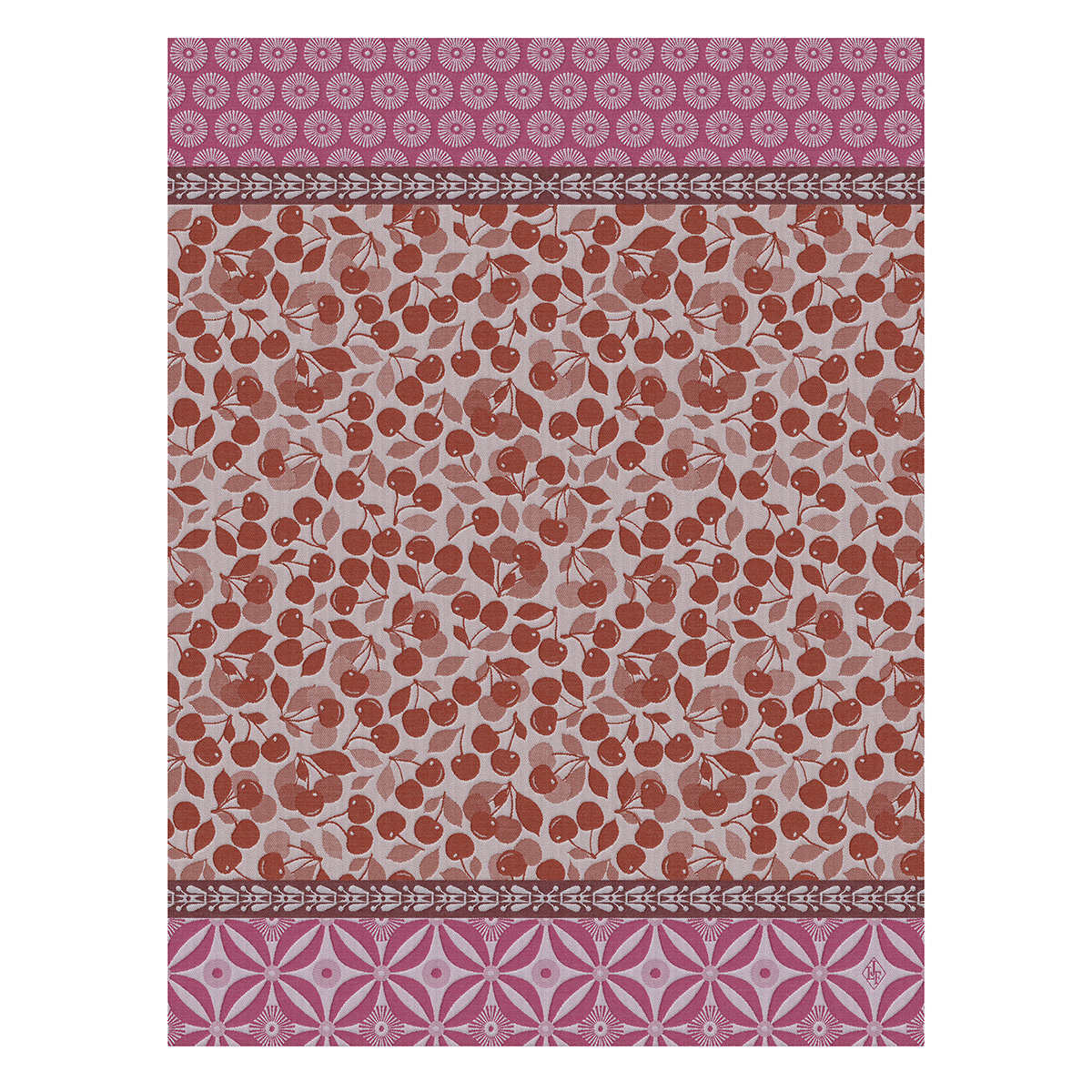 Torchon en Coton, CERISES griotte, LE JACQUARD FRANCAIS