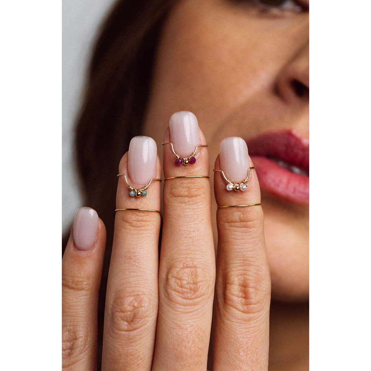 Bague d'ongle Tissage - Émeraude émeraude, YAY PARIS