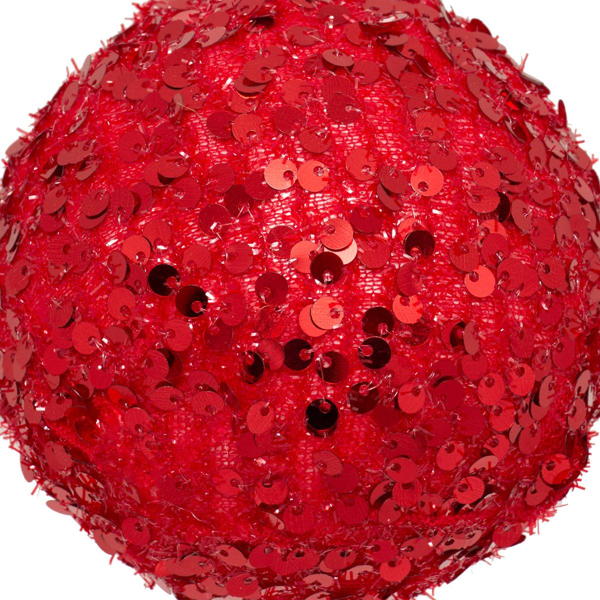 Boule de Noël à sequins rouge D. 100 mm rouge, FEERIC LIGHTS & CHRISTMAS