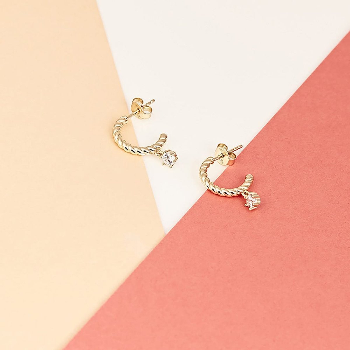 Boucles d'oreilles en Argent/oxyde de zirconium De Zirconium et Oxyde de zirconium or, SOLIS