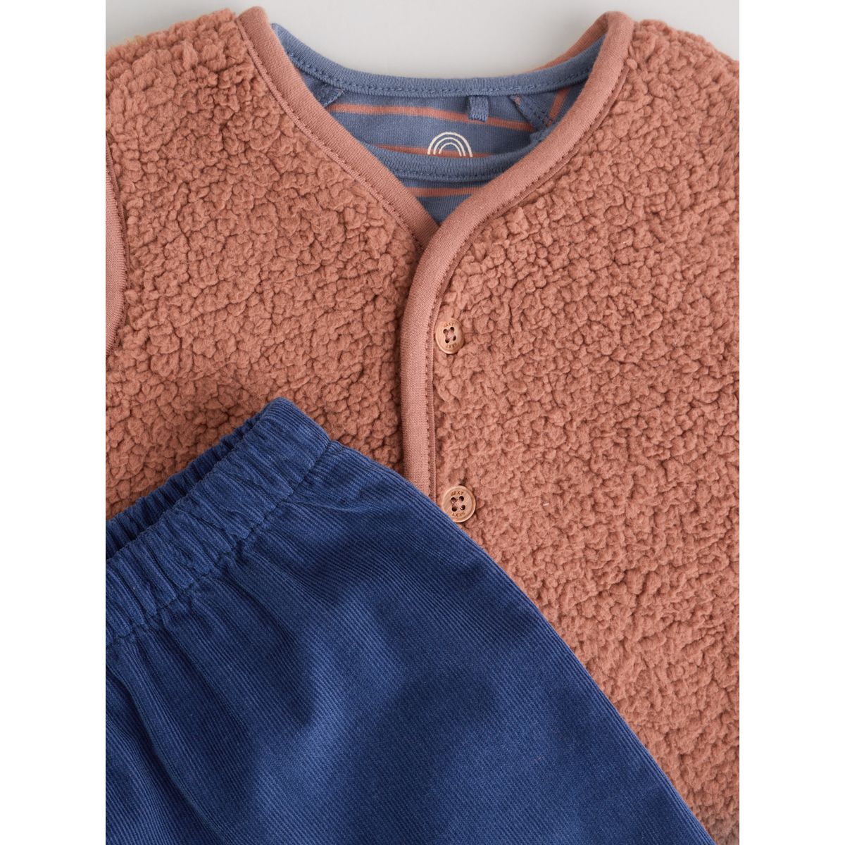 Ensemble veste sans manches et legging bébé borg animal de la marine, NEXT
