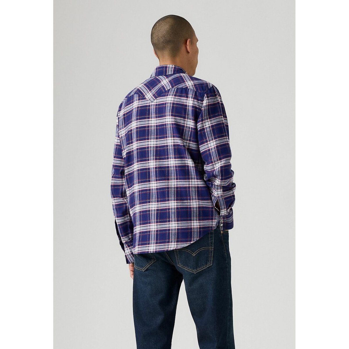 Barstow flanellen overhemd geruit blauw, LEVI'S