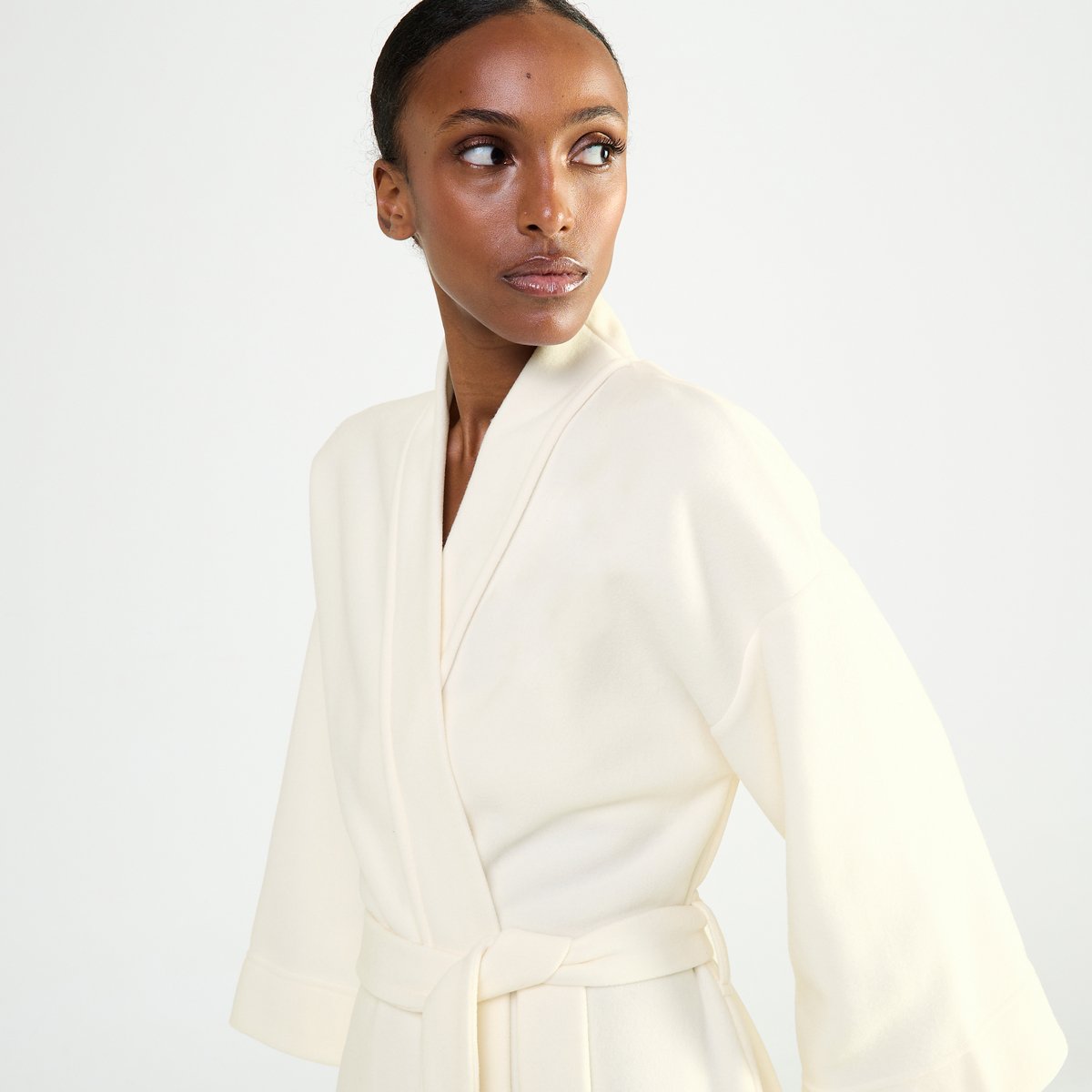 Kimono long col kimono en polaire SILENCE lait, LAURENCE TAVERNIER