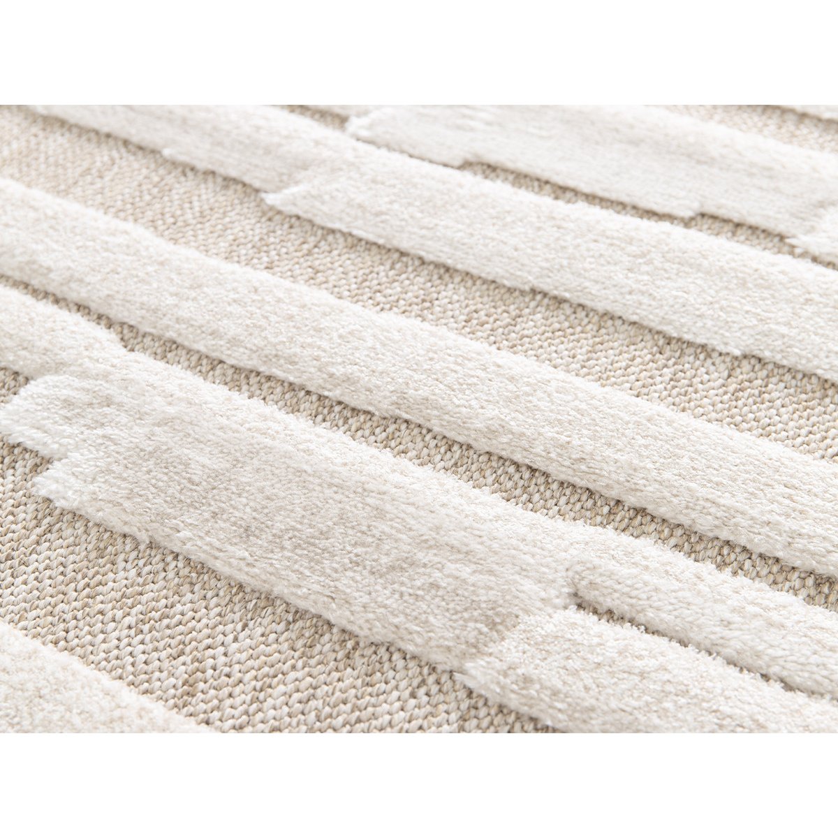 Tapis poils ras style bohème, LENNON beige, BOBOCHIC