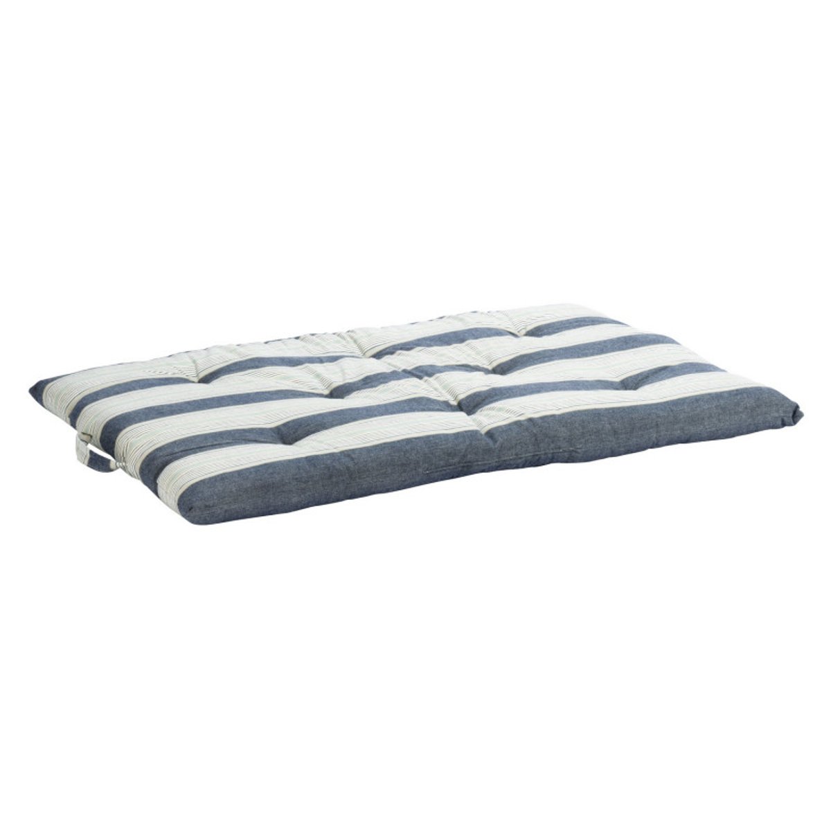 Matelas de sol d'assise rayé coton bleu, MADAM STOLTZ