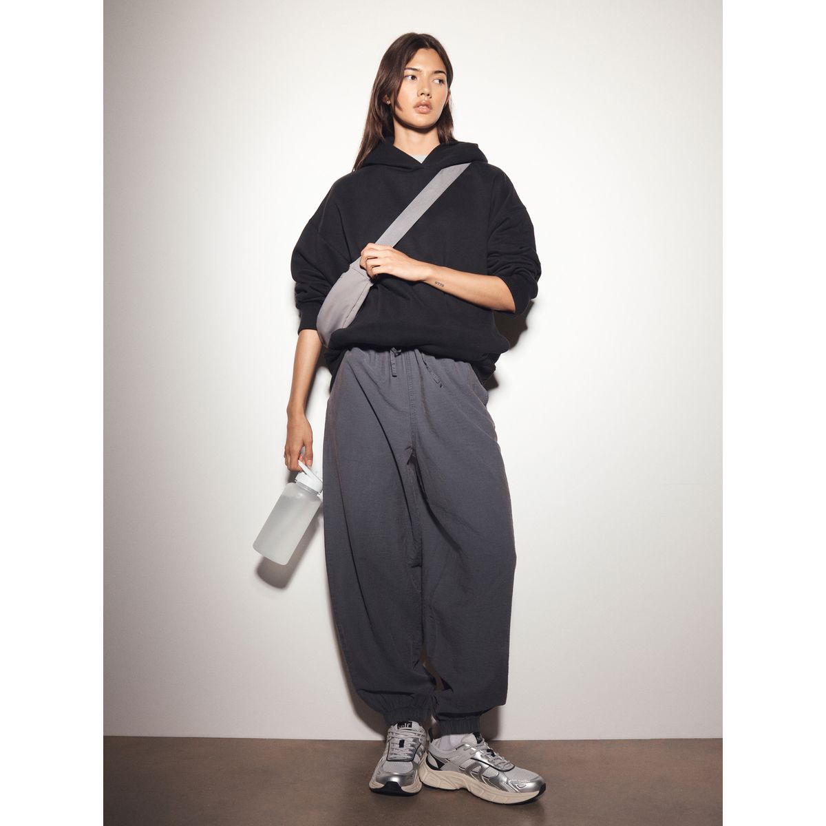 Sweat à capuche style sport enfiler noir, NEXT