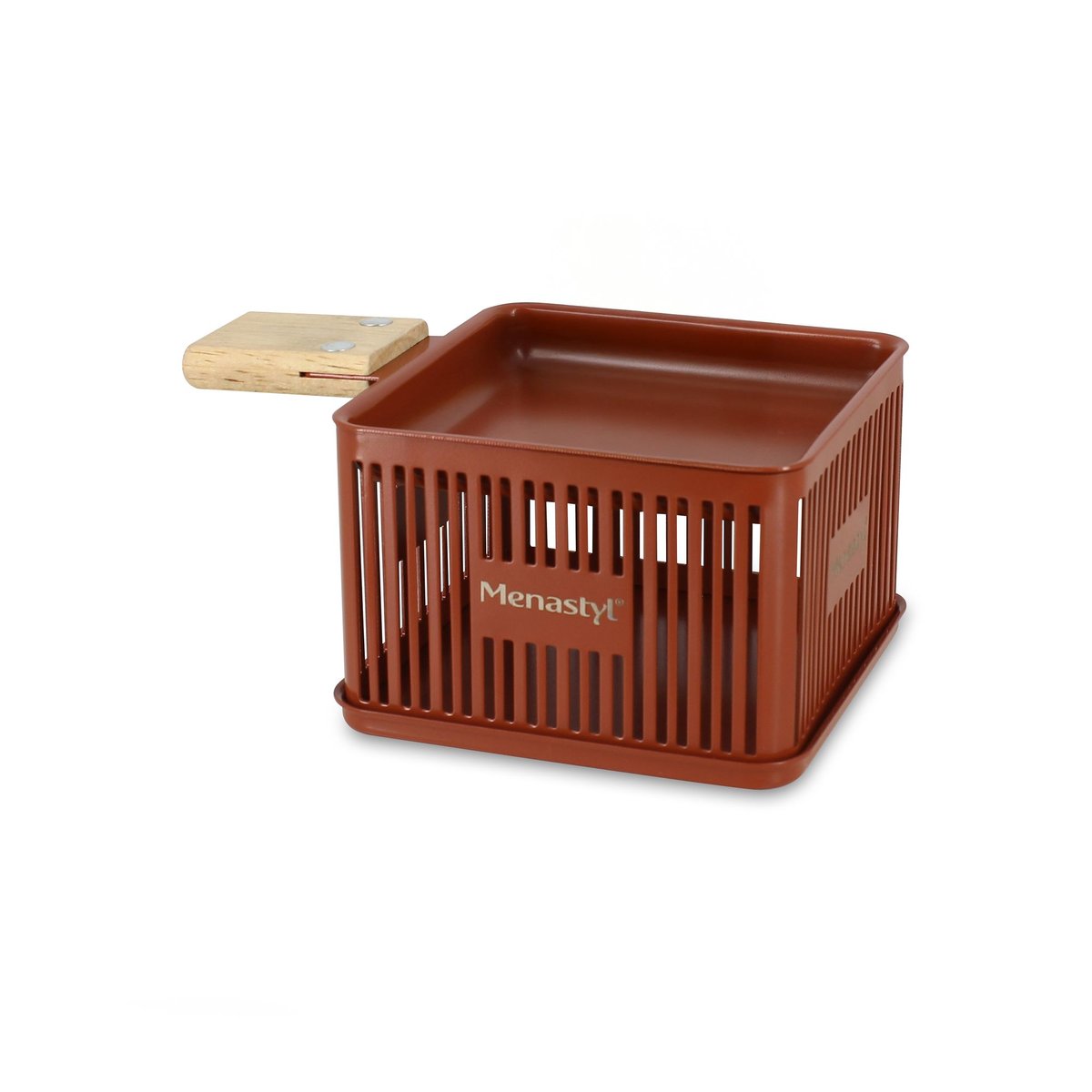 Raclette à la bougie en acier carbone, MONTAGNE naturel-terracotta, MENASTYL