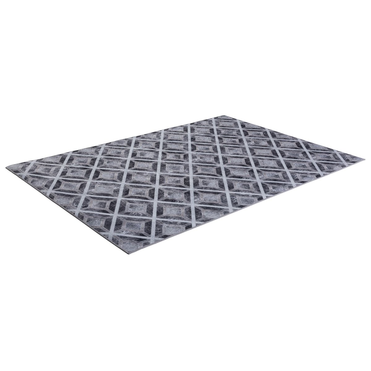 Tapis imprimé Serena, aspect cuir, plat gris, GINO FALCONE