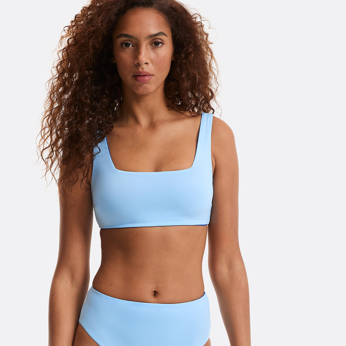Haut de maillot de bain brassière réversible bleu, LA REDOUTE COLLECTIONS