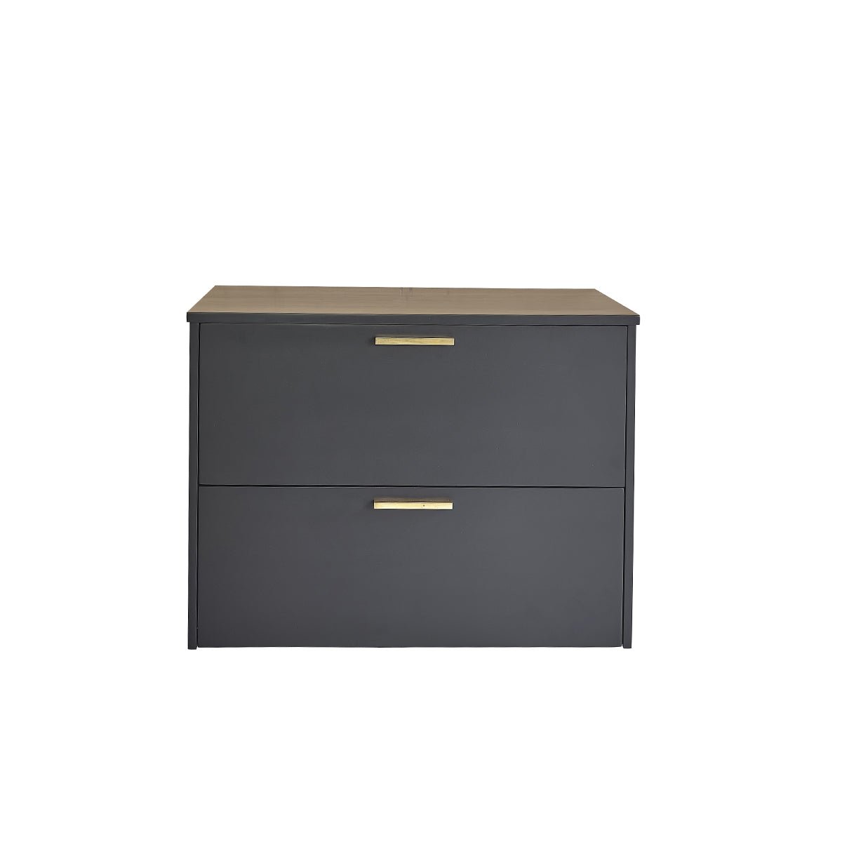 Meuble de salle de bain en bois d'acacia 80 cm LUNA noir, BERAH GETAH