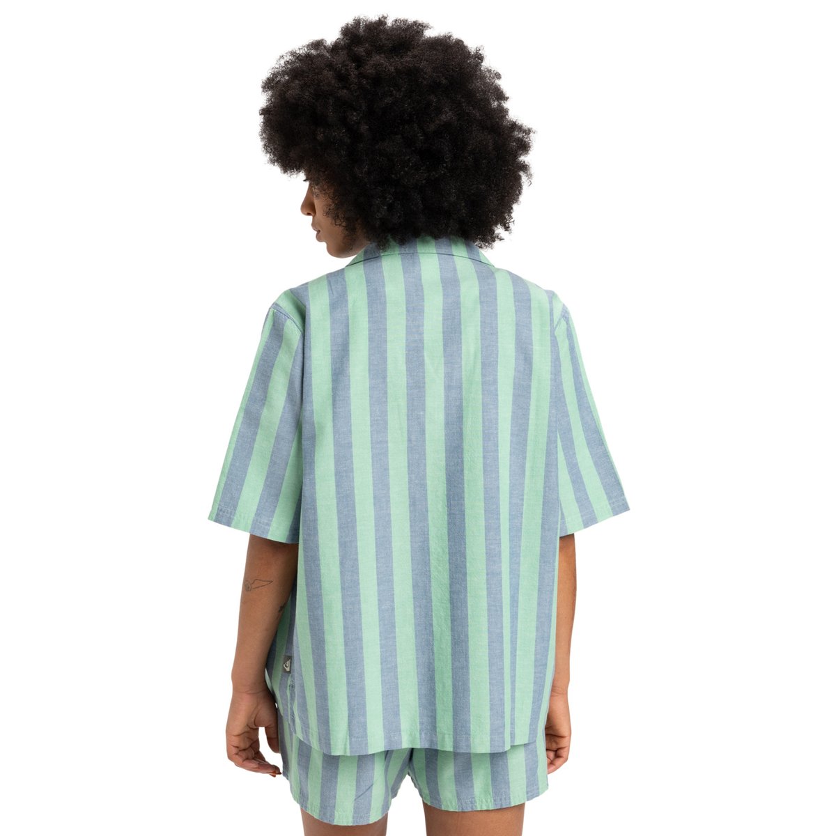 Chemise à manches courtes DAD vert green spruce stripe, QUIKSILVER