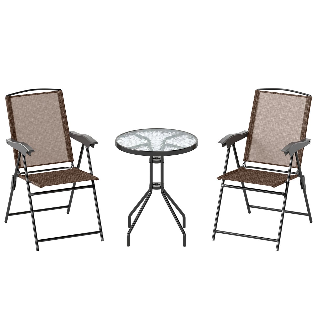 Ensemble de bistrot d'extérieur Métal Marron marron, OUTSUNNY