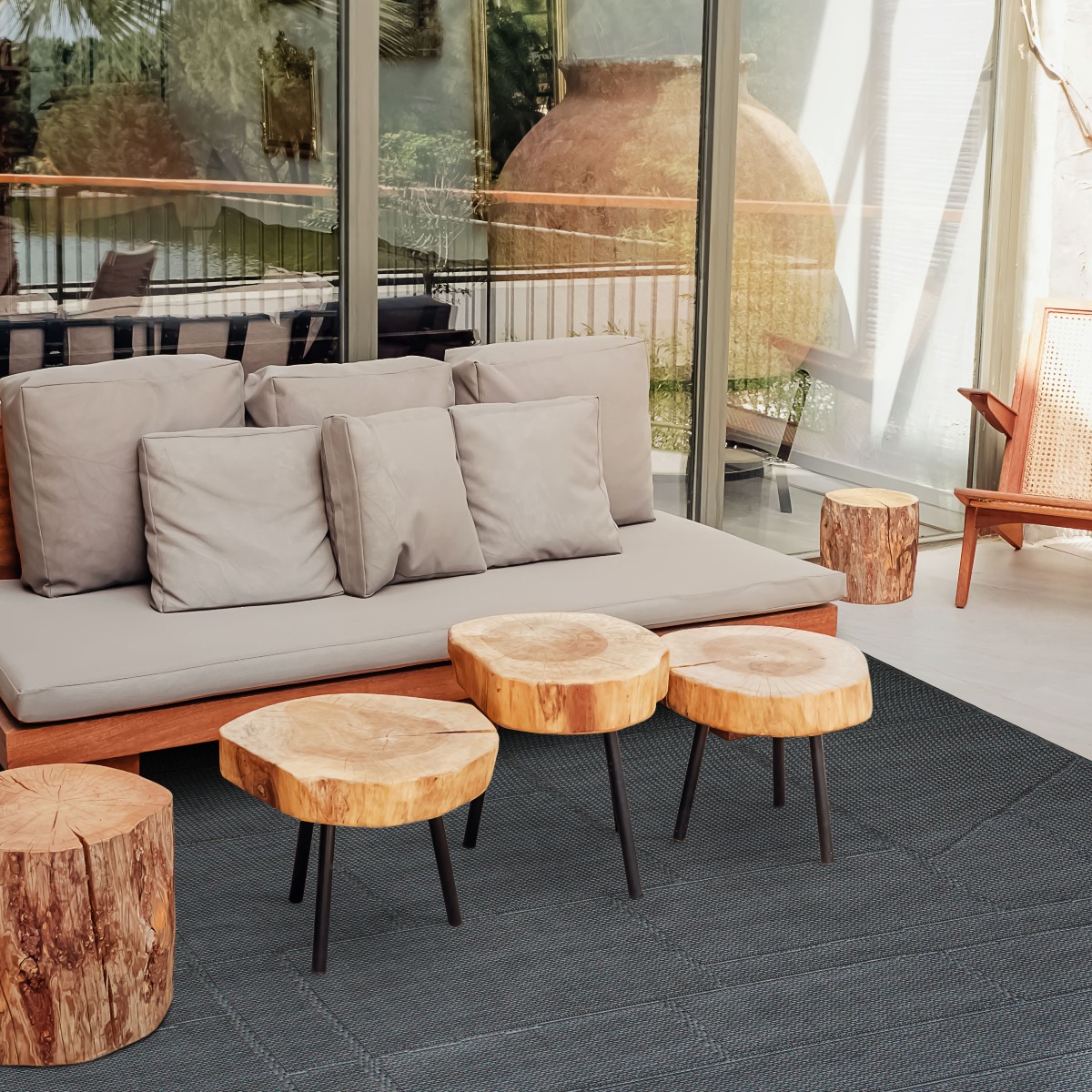 Tapis aspect jute JUTA ASPECT ARIANE gris, ariane, THE DECO FACTORY