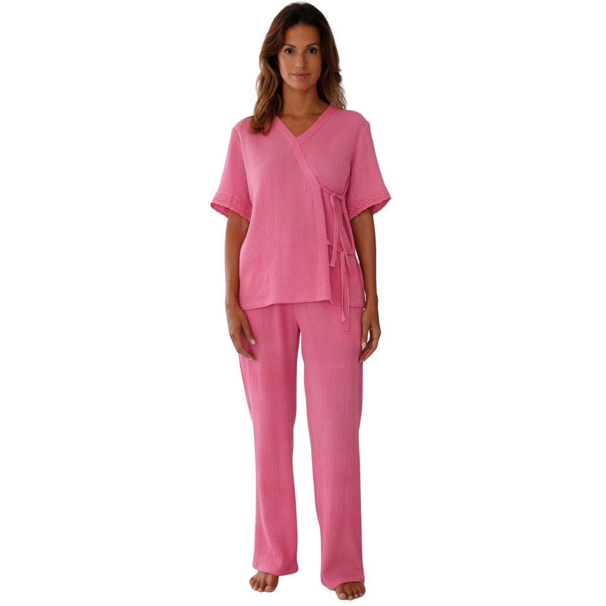 Pyjama gaze de coton rose, DAXON