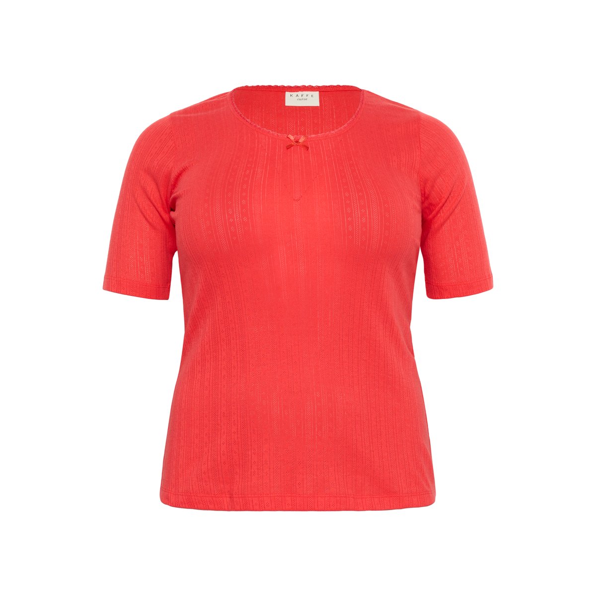 T-shirt rouge hibiscus, KAFFE CURVE