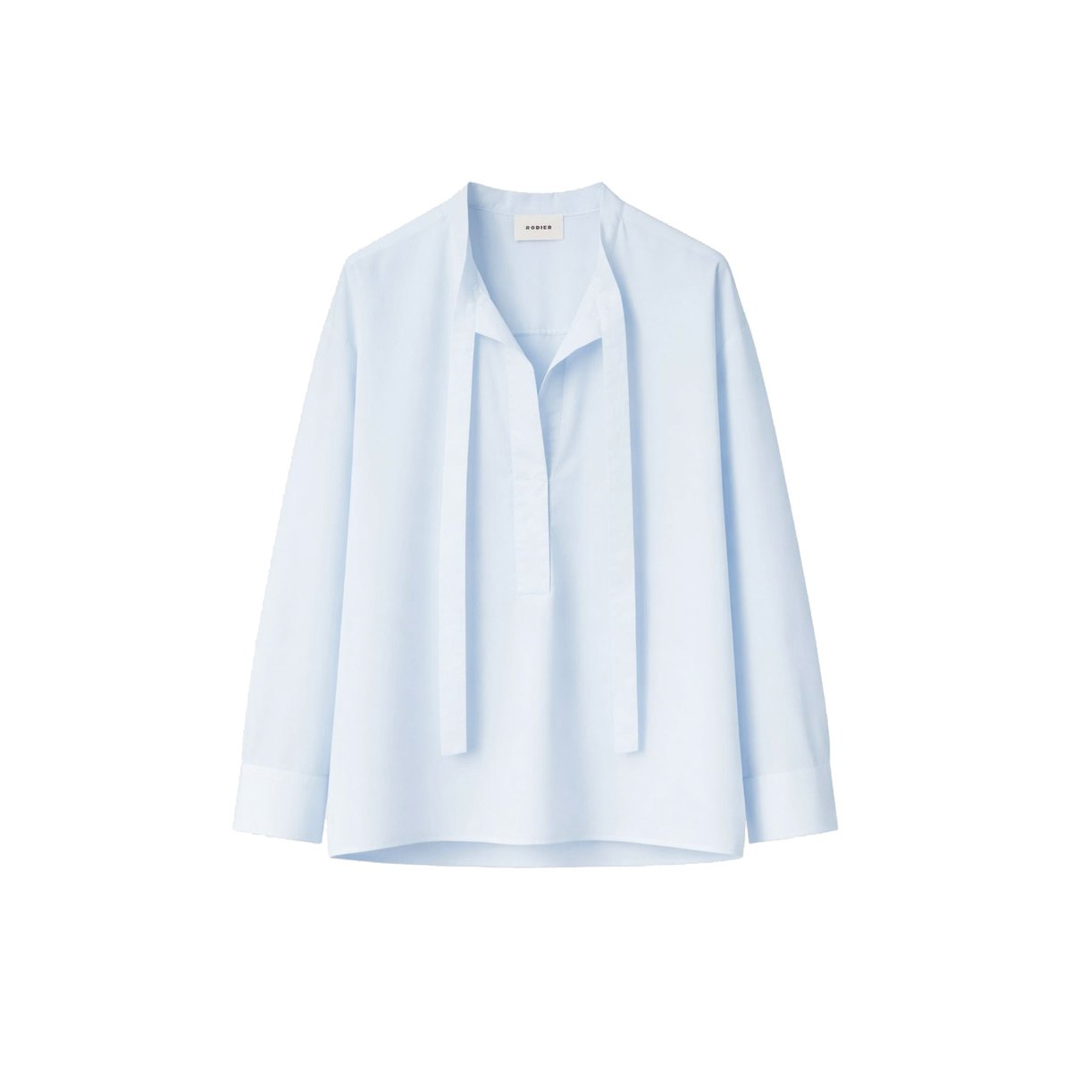 Chemise oversize col officier en coton bleu ciel, RODIER