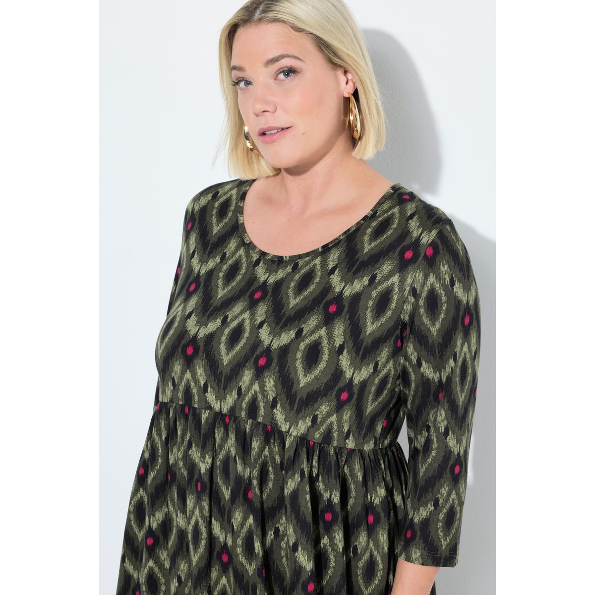 Robe maxi en jersey gris olive, ULLA POPKEN