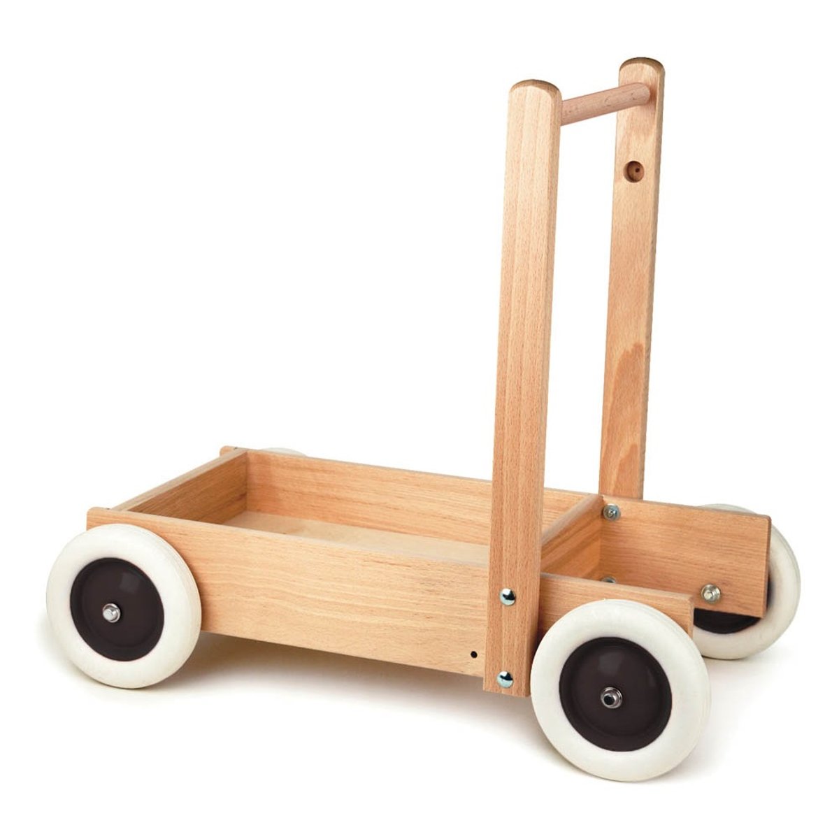 Chariot de marche en bois massif beige, EGMONT TOYS