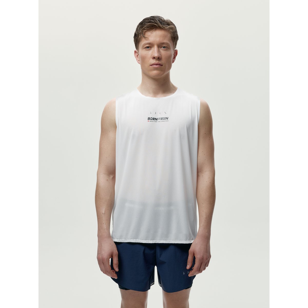 T-shirt de course à pied pour homme RYDER RUN Performance blanc, BORN