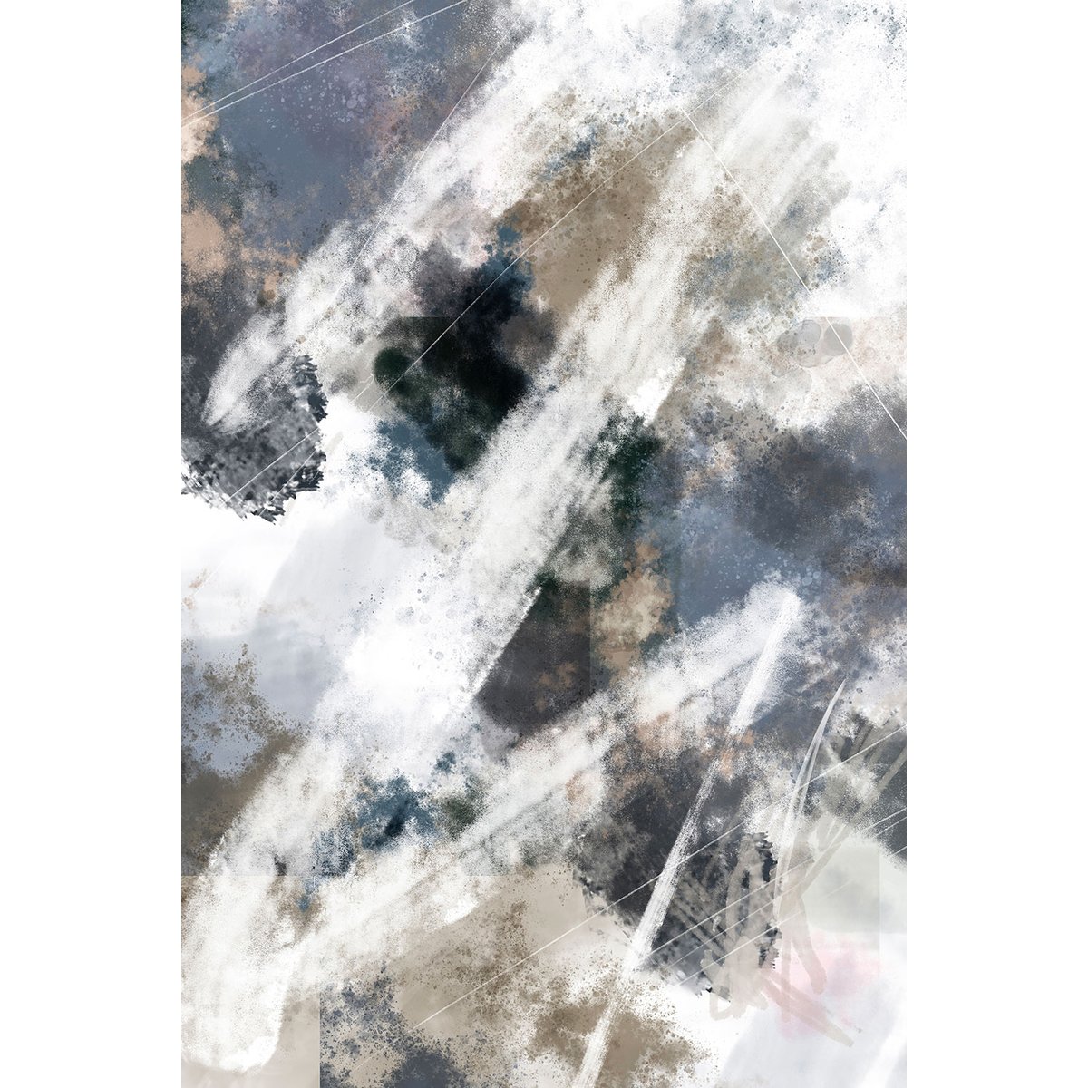 Tableau abstrait Facet zag tableau alu dibond, HEXOA