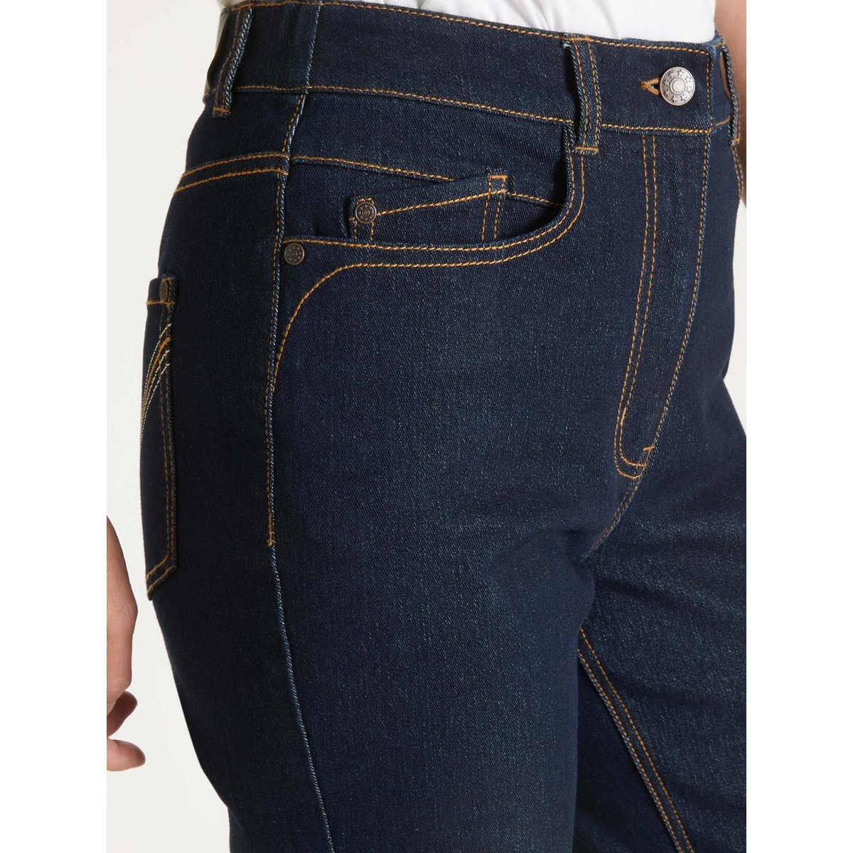 Jean taille haute coupe droite denim brut, DAXON
