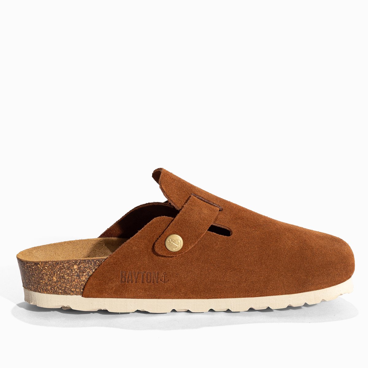Mule en cuir suédé MILKY camel, BAYTON
