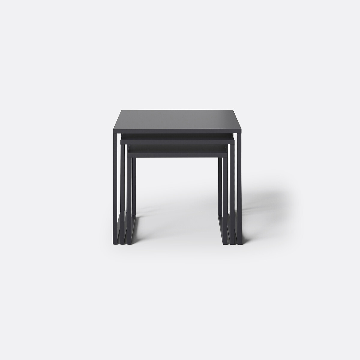 Lot de 3 tables basses gigognes métal acier, Miva noir, LA REDOUTE INTERIEURS