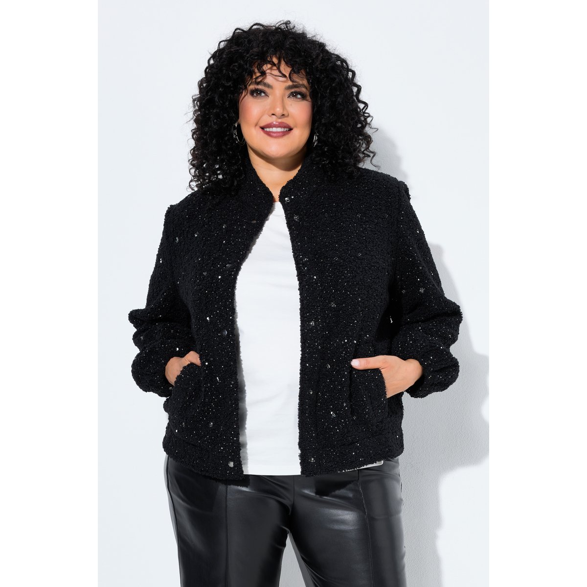 Veste col montant et manches longues noir, ULLA POPKEN