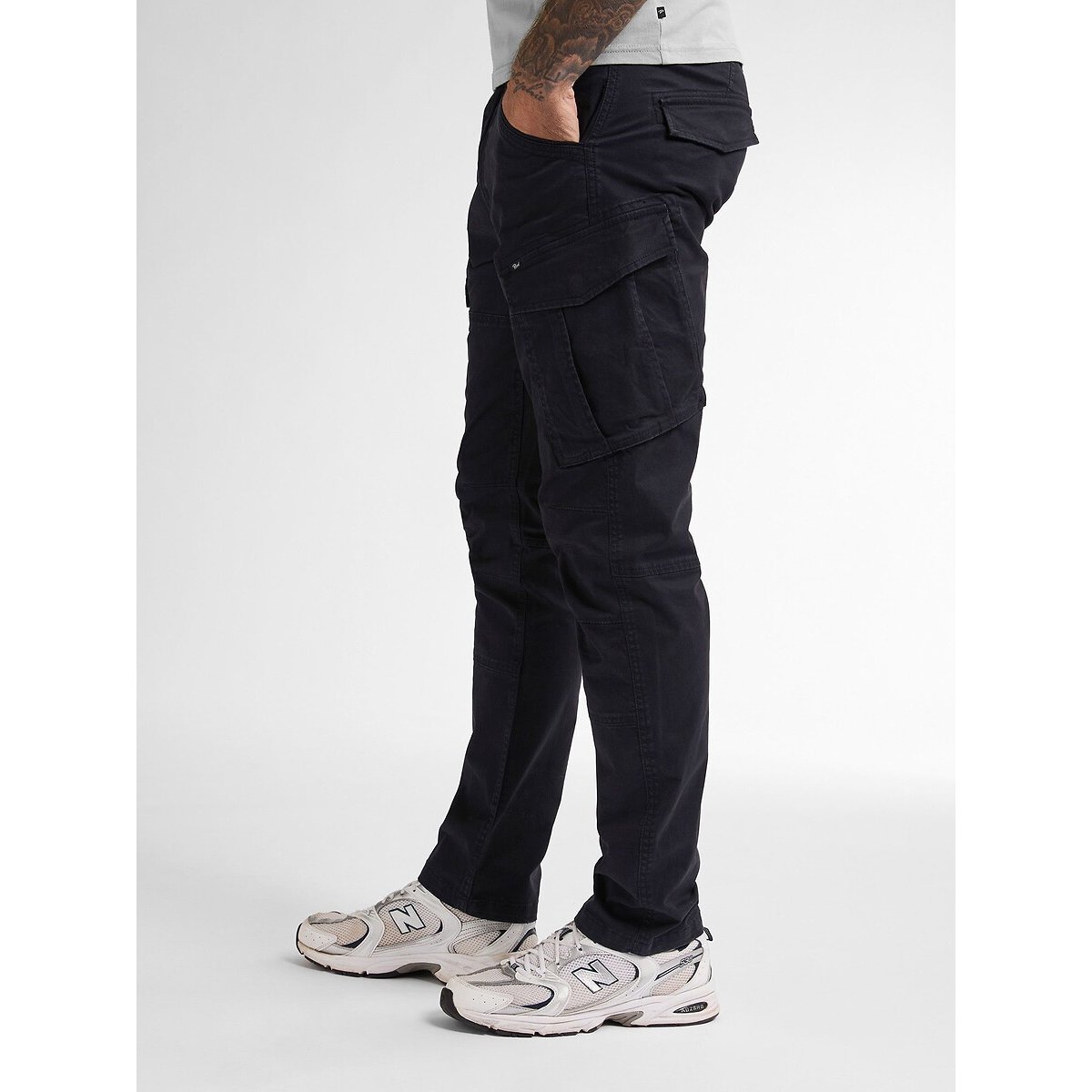 Pantaloni cargo nero tinta unita, PETROL INDUSTRIES