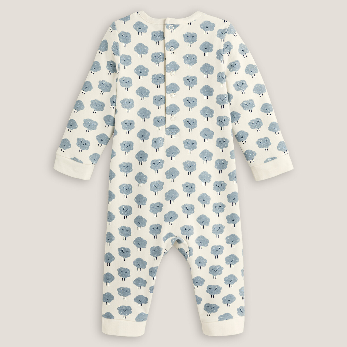 Combinaison longue imprimée en molleton ecru, LA REDOUTE COLLECTIONS