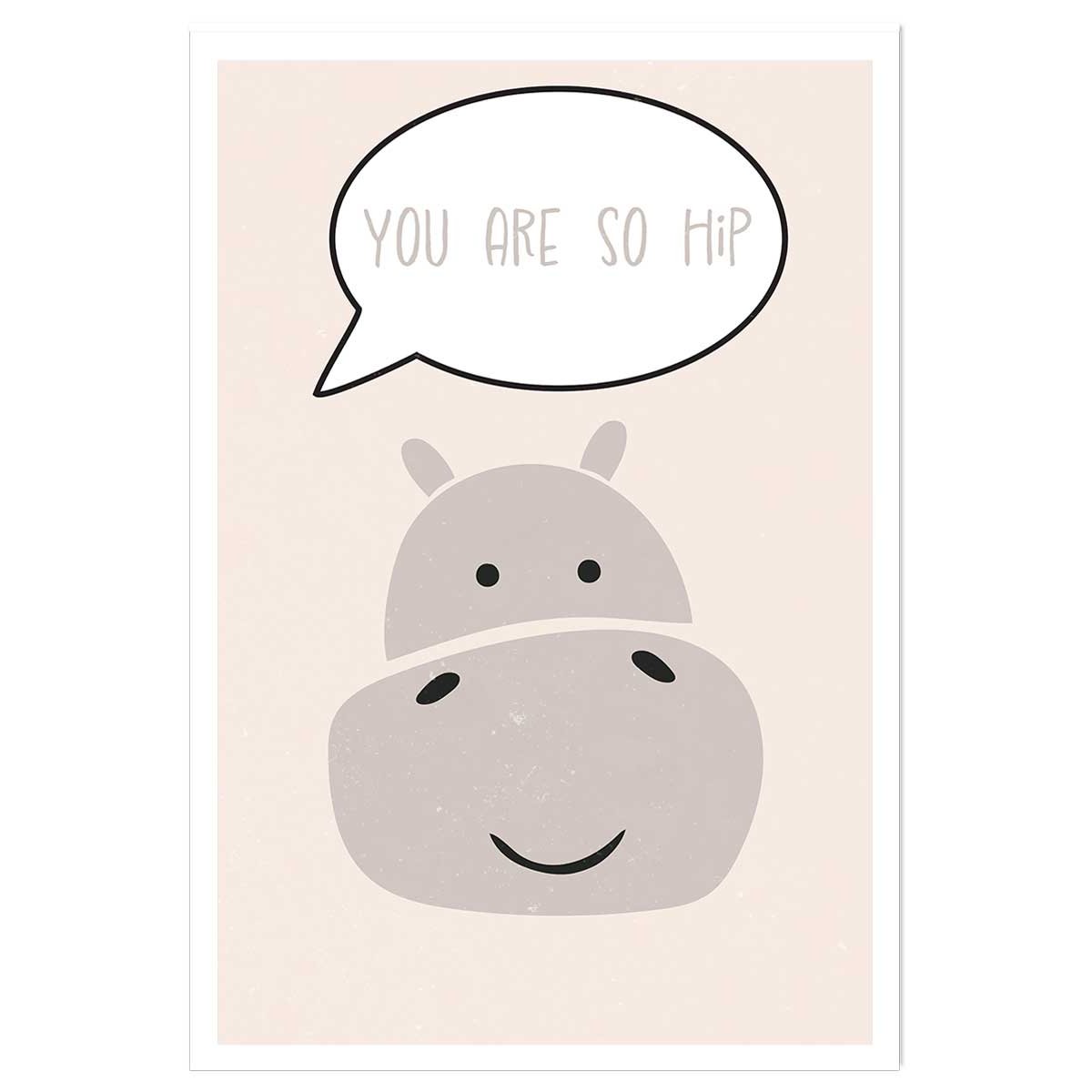 Affiche enfant hippo affiche seule, HEXOA