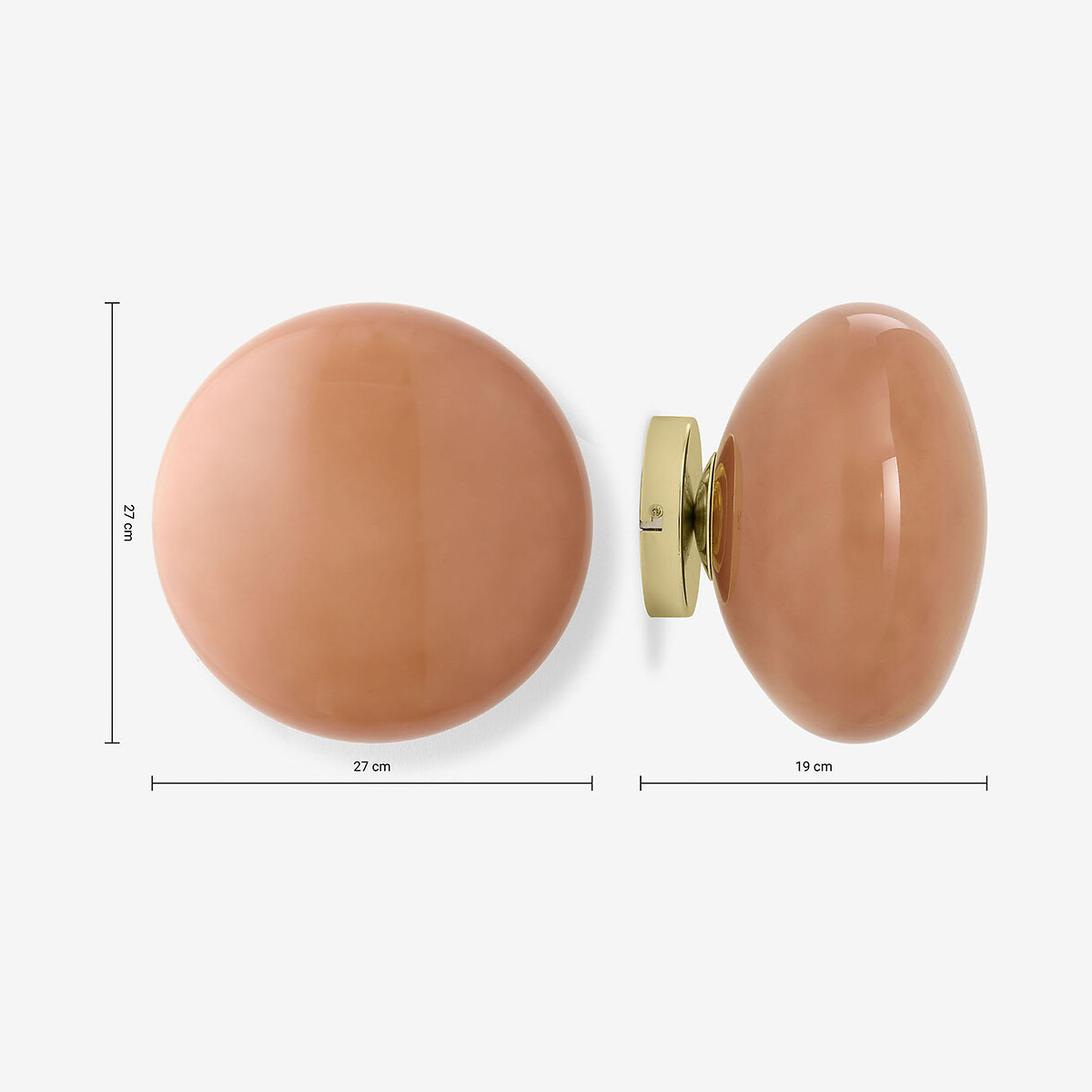 MADE.COM Adrianne Glass Dome Wall Light pink, MADE