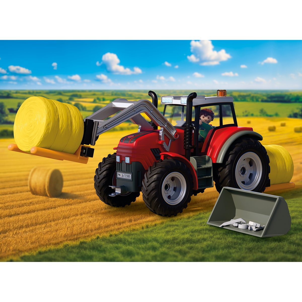 Tracteur fourche à paille multicolore, PLAYMOBIL