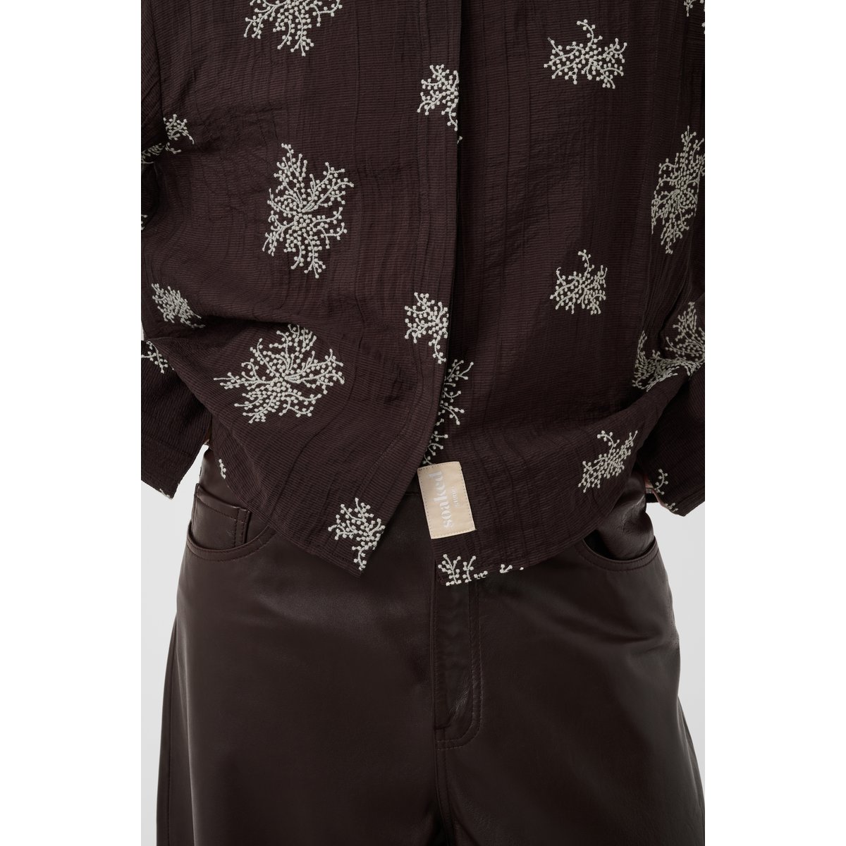 Chemise à manches longues marron ganache, SOAKED IN LUXURY
