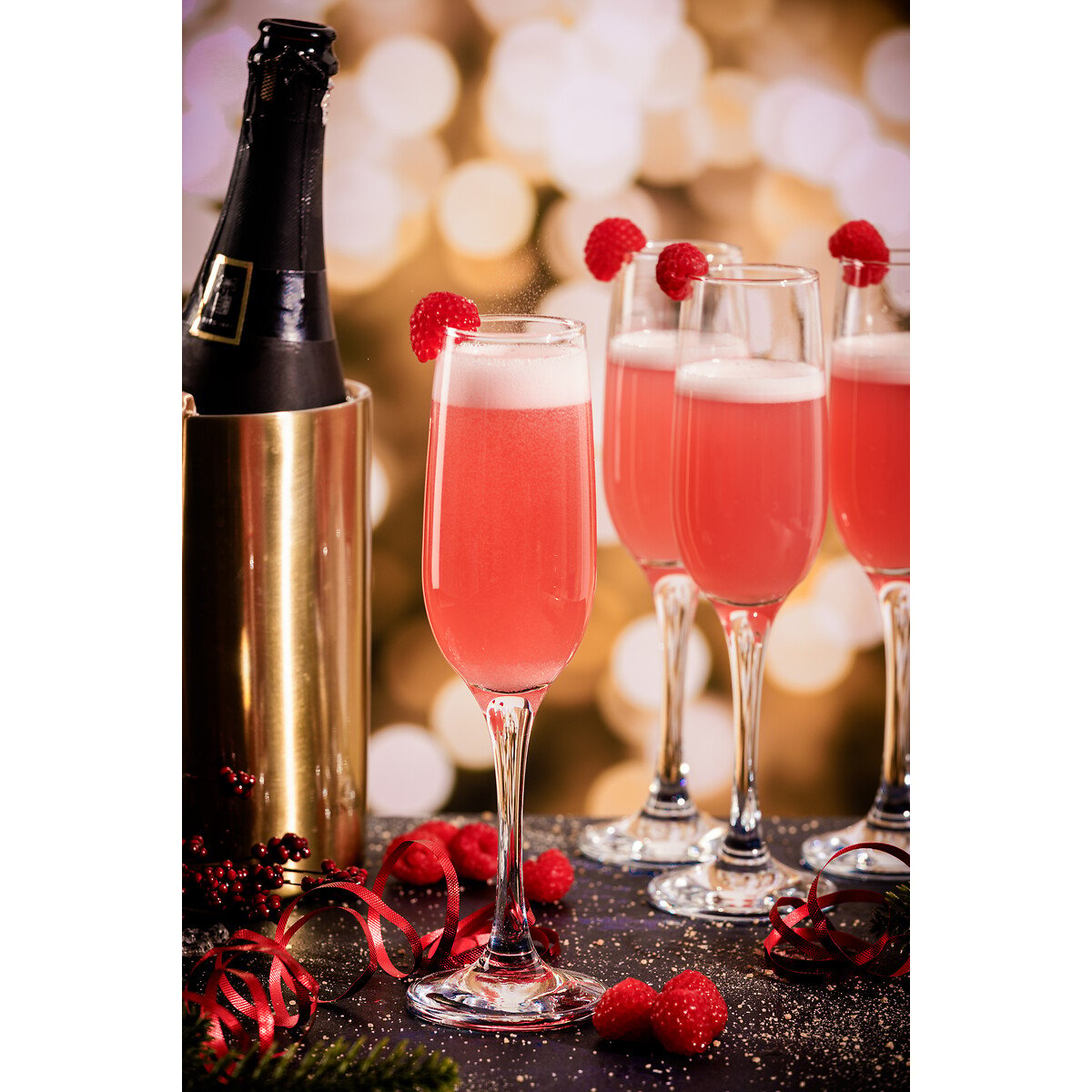 Set of 4 Bouquet 20CL Champagne Flutes transparent, RAVENHEAD