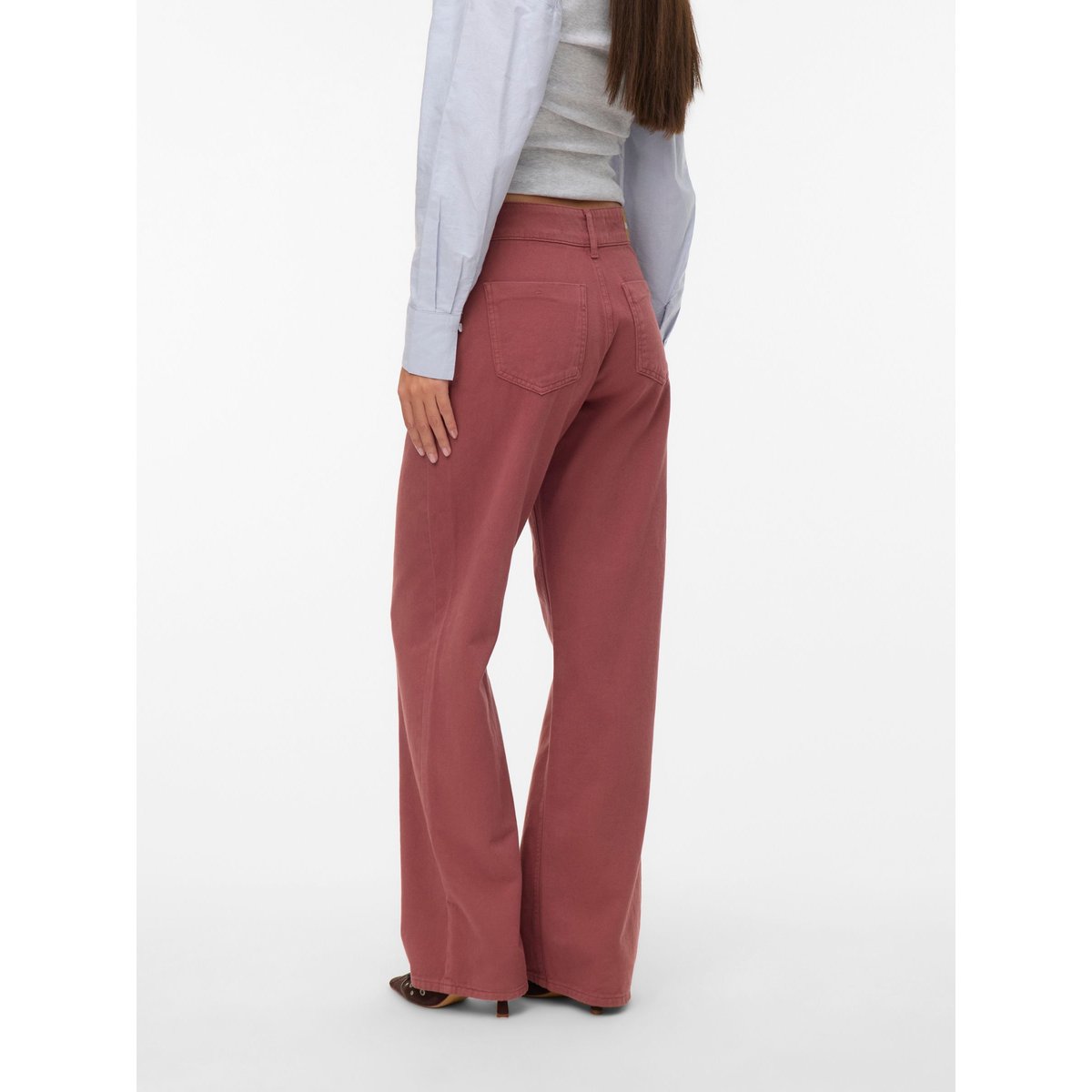 Jean À Coupe Large rose - rose brown, VERO MODA