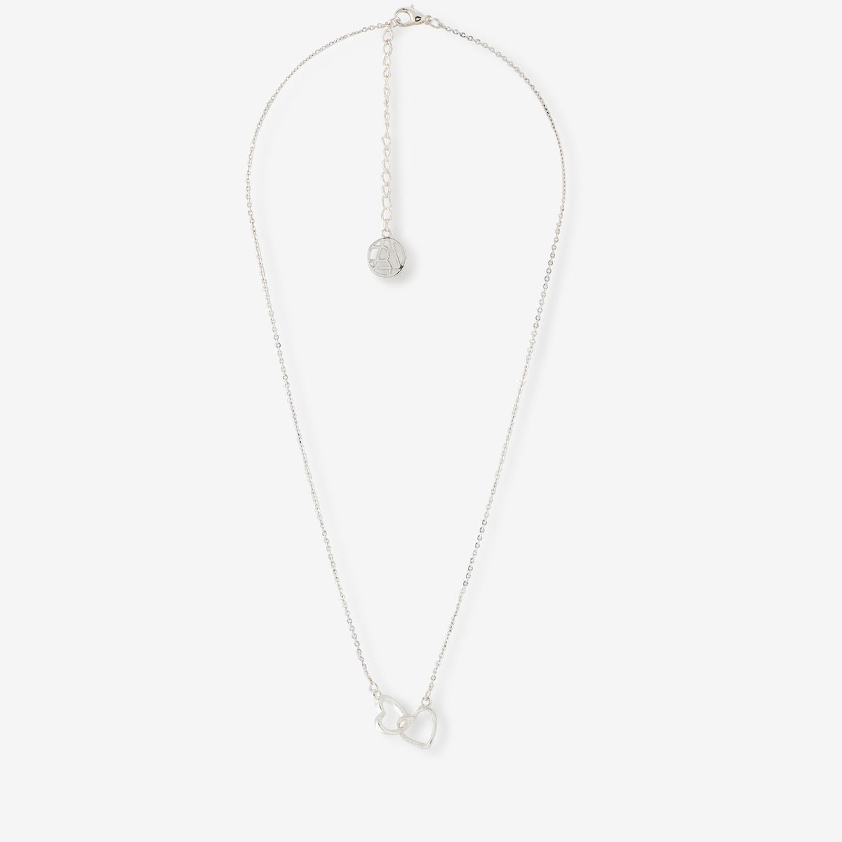 Collier chaîne fine cœurs entremêlés argenté argenté, BALABOOSTE