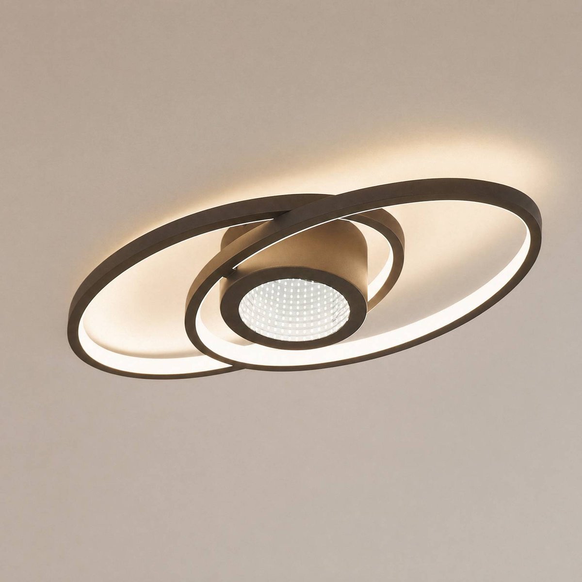 Plafonnier en métal moderneLED, Thalina noir, blanc, transparent, LINDBY